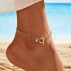 925 Sterling Silver Anklet AJEW-Z029-06G-3