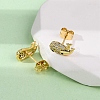 Brass Micro Pave Clear Cubic Zirconia Stud Earrings EJEW-D328-04G-03-3