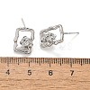 Brass Stud Earrings LS-EJEW-G432-01P-5