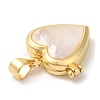 Natural Shell Locket Pendants KK-K332-15G-05-4