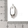 Rhodium Plated 925 Sterling Silver Peanut Bayonet Clasps STER-G038-18P-3