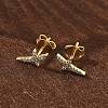 925 Sterling Silver Clear Cubic Zirconia Stud Earrings EJEW-Q032-01D-G-2