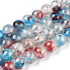 Baking Paint Crackle Glass Bead Strands DGLA-R053-03I-1
