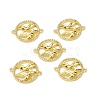 Brass Micro Pave Clear Cubic Zirconia Connector Charms KK-E068-VB294-4
