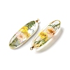 Inner Dried Flower Transparent Resin Pendants X-RESI-A043-01B-2