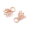 Flower Rack Plating Brass Filigree Bead Cap Bails KK-L102-27RG-2