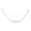 Shell Pearl Graduated Round Beaded Pendant 304 Stainless Steel Cable Chain Necklaces for Women NJEW-JN05748-2