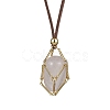 Crystal Holder Cage Necklaces NJEW-JN04586-02-4