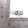 Wave Edge Rondelle Rack Plating Brass Cubic Zirconia European Beads KK-L236-12S-3