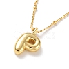 Initial Letter Brass Pendant Necklace NJEW-A015-21G-P-1