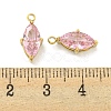 PVD Vacuum Plating 304 Stainless Steel Cubic Zirconia Pendants STAS-L278-006G-02-3