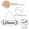 Closed & Open Sign Natural Wood Door Hanging Decoration for Front Door Decoration HJEW-CN0001-02-5
