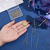 24Pcs 4 Style Brass Herringbone Chain Tassel Pendants KK-PH0004-92-3