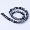 Natural Snowflake Obsidian Beads Strands G-Q462-8mm-10-2