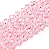 Transparent Baking Paint Glass Beads Strands DGLA-A034-T8mm-D09-1