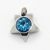 201 Stainless Steel Rhinestone Star Charm Pendants RB-M030-01E-1