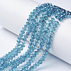 Electroplate Transparent Glass Beads Strands EGLA-A034-T6mm-F17-1