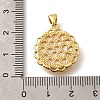 Brass with Natural Shell Carved Pendants KK-Z091-05G-01-3