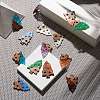 Transparent and Opaque Resin & Walnut Wood Pendants RESI-SZ0001-02-4