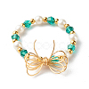 Imitate Austrian Crystal Bicone Glass Beaded Finger Rings X1-RJEW-TA00003-02-8