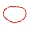 Glass & Brass Stretch Beaded Bracelets Sets BJEW-JB06151-6