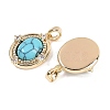 Synthetic Turquoise Oval Pendants KK-U043-44G-C-2