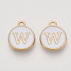 Golden Plated Alloy Charms LS-ENAM-S118-01W-1