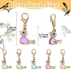 20Pcs Alloy K5 Glass Bird Pendant Decorations HJEW-YW00257-3