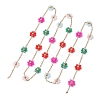 Colorful Glass Beaded Flower Link Chains AJEW-JB01209-01-1