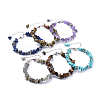 Natural & Synthetic Mixed Stone Chip Bracelets BJEW-JB04489-1