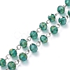 Handmade Electroplate Glass Beaded Chains AJEW-JB00529-2