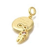 Brass Cubic Zirconia European Dangle Charms KK-R002-23G-02-2