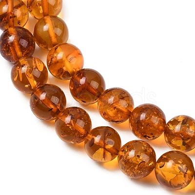 Natural Amber Beads Strands G-L095-B01-8mm-03-1