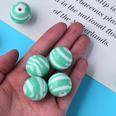 Opaque Striped Acrylic Beads MACR-S373-27C-11-1