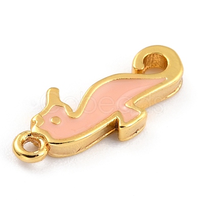 Golden Brass Enamel Pendants KK-P197-19B-G-1