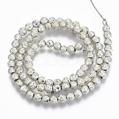 Electroplated Natural Lava Rock Beads Strands G-S352-30A-05-1