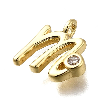 Brass Micro Pave Cubic Zirconia Pendants KK-B132-12G-M-1
