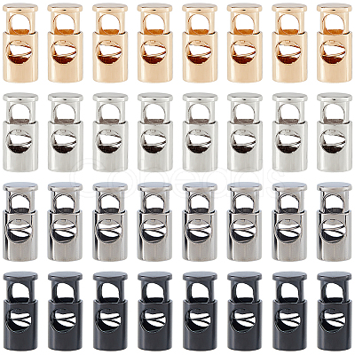 32Pcs 4 Colors Alloy Spring Cord Locks FIND-HS0002-31-1