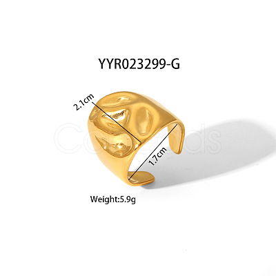 Geometric 304 Stainless Steel Open Cuff Rings with Irregular High-end Feel NH8943-15-1