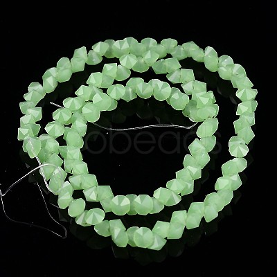 Diamond Shape Imitation Jade Glass Bead Strands EGLA-J059-J04-1
