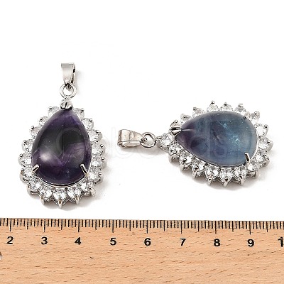 Natural & Synthetic Mixed Gemstone & Rhinestone Pendants G-K338-31P-1