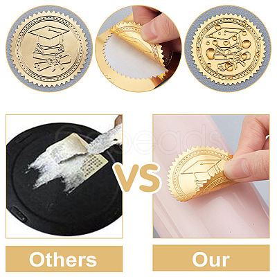 Plastic Self Adhesive Gold Foil Embossed Stickers DIY-WH0211-130-1