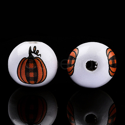 Halloween Theme Printed Natural Wood Beads WOOD-TAC0021-22A-1