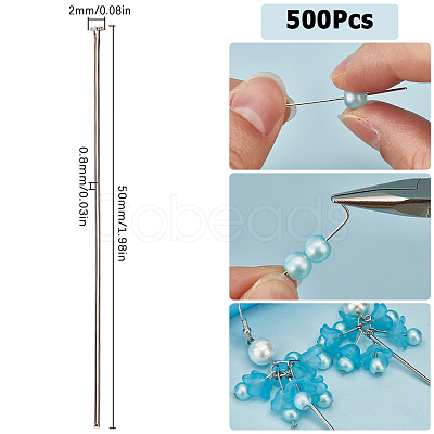 500Pcs Brass Flat Head Pins KK-SC0004-46-1