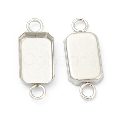 Tarnish Resistant 201 Stainless Steel Cabochon Connector Settings STAS-H143-23P-1