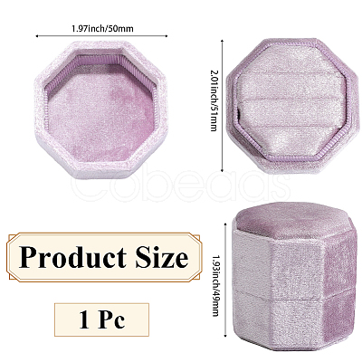Velvet Cover Plastic Couple Ring Box VBOX-WH20003-001J-1