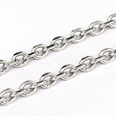Non-Tarnish 304 Stainless Steel Cable Chains X-CHS-L001-68-1.2mm-1