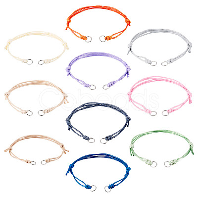 10Pcs Waxed Polyester Cord Bracelets Making AJEW-TAC00108-1