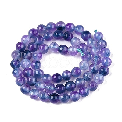 Dyed Natural White Jade Beads Strands G-T138-6mm-210-4-1
