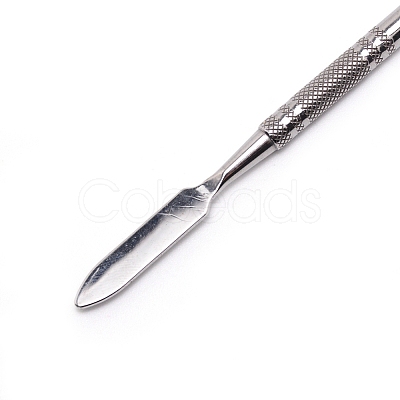 Stainless Steel Color Palette and Double Head Spoon Palette Spatulas Stick Rod MRMJ-WH0062-41P-1
